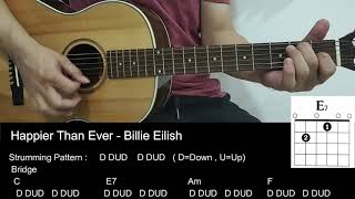 Happier Than Ever | Billie Eilish | Guitar Tutorial