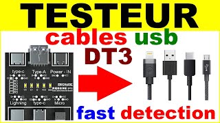 Comment tester un cable usb type C lightning Apple ios micro usb - electronic DT3 usb cable tester