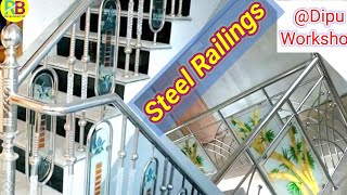 😱|Ghar ke railing design Steel | Steel Sidhi railing| pipe railing design| iron railing design|👌