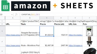 Importar precios, fotos, etc. de productos de Amazon a Google Sheets (web scraping)