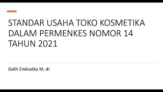 Toko Kosmetika dalam Permenkes Nomor 14 Tahun 2021