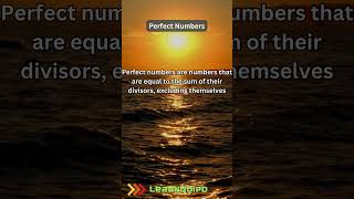 Perfect Numbers #mathematics #arithmetic #shorts #ytshorts