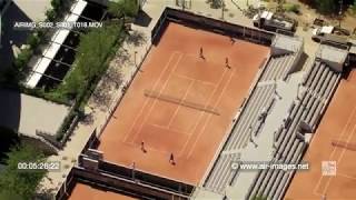 Aerial Footage The stadium Roland Garros and the greenhouses of Auteuil / Paris XVI