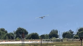 Small Plane Trying to Land in High Winds