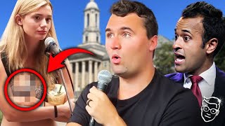 Charlie Kirk FLASHED by Lib Girl on College Campus After Losing Argument | ‘This is CRAZY’🤣