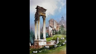 Temple of Apollo - Rome (Part Three) #tutorial #watercolorpainting #drawingtutorial #architecture