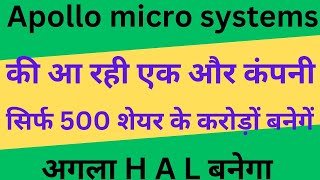 Defenc Sector ka 60 ₹ से कम का Small Cap Stock  Apollo Micro Systems Share Latest News 🔥