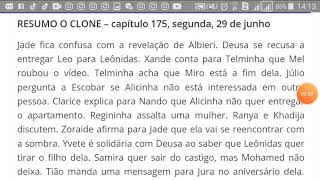 Resumo "O CLONE" Capítulo 175 29/06/20 SEGUNDA-FEIRA