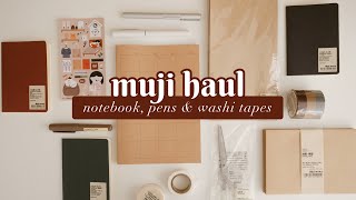 Muji stationery haul; notebooks, pen, washi tapes, tools and envelopes