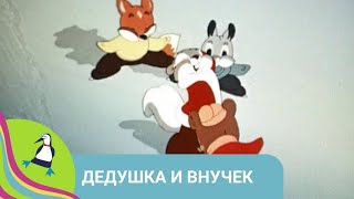 👨‍👨‍👧‍👧 ДРУЗЬЯ ПРИВОДЯТ МЕДВЕЖОНКА В ЛЕСНУЮ ШКОЛУ! Дедушка и Внучек. Союзмультфильм.