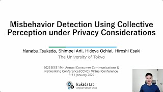 IEEE CCNC 2022: Misbehavior Detection Using Collective Perception under Privacy Considerations