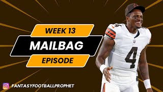 Week 13 Fantasy Football Mailbag