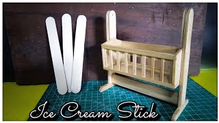 Cara Membuat Miniatur Tempat Tidur Bayi Dari Stik Es Cream diy