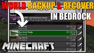 MINECRAFT BEDROCK: BACKUP AND RECOVER YOUR WORLD (HINDI)