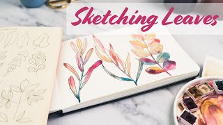 Sketchbook Tuesday | Drawing and Painting Simple Leaf Shapes