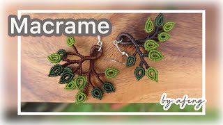 Macrame by Afeng: 2021-28｜Macrame Tutorial｜Macrame Earrings｜Little tree｜编绳｜DIY｜