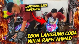 NGERI‼️ EBON PENASARAN DENGAN NINJA RAFFI AHMAD || LANGSUNG COBA GAYA SUPERMEN DI MARKAS TEKNO TUNER