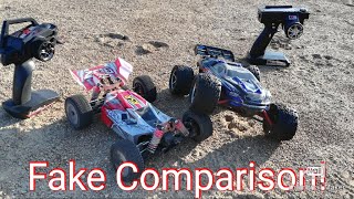 WLTOYS 144001 VS  TRAXXAS MINI EREVO - FAKE COMPARISON and DIShonest REVIEW