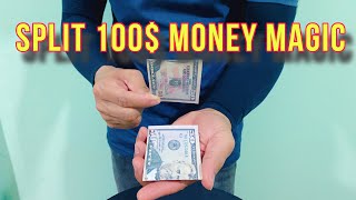 Split 100$ Magic Tutorial Gimmick