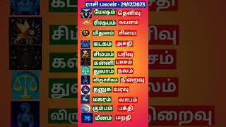 Rasi Palan Today (29/12/2023) 🐟🙏🎇Explained! Horoscope! 12 ராசிகளுக்கான இன்றைய பலன்கள்😃#shorts#tamil