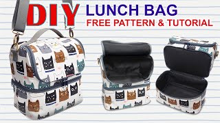 DIY Double Decker Lunch Bag - Free Pattern - Tutorial cara membuat tas bekal handmade