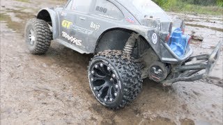 Traxxas Slash 2wd,,Mud/water bash!! 2.8" louise ST Up hill 1st try