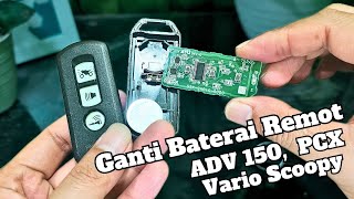 Cara ganti baterai remot honda adv 150 pcx vario 150 CR2032 Lithium 3V