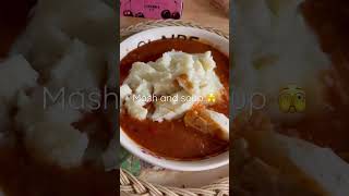 Is this weird? 3 bean and tomato soup with mash and cream cheese