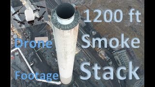 1200 ft Smoke Stack Drone Footage