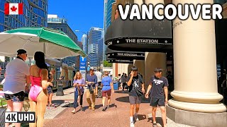 🇨🇦 【4K】☀️ Downtown Vancouver BC, Canada. Water St., Granville St. Amazing sunny day.  August 2024.