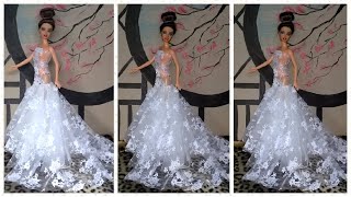 How to make WEDDING Barbie dress very easy your Barbie doll?