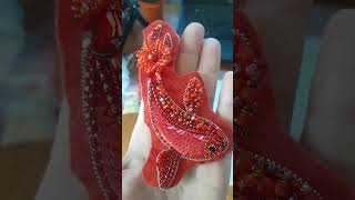 Red Fish Brooch Part 3 #diyembroidery #diy #redfish #carp #koifish #embroidery #jewellery