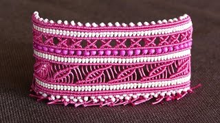 Wide Macramé Cuff Bracelet Tutorial |  Macrame School