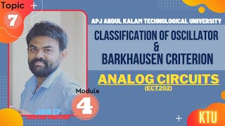 Classification of Oscillator | Barkhausen Criteria |  ECT202 | Analog Circuits | KTU