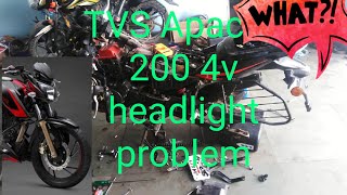 TVS Apache RTR 200 4v headlight problem and solution video to TCI replacement