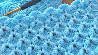 Unique Very Easy Crochet sewing pattern baby blanket consisting of two rows for beginners