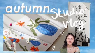 Autumn Art Vlog 💌 Oil Pastels & Autumn Walks