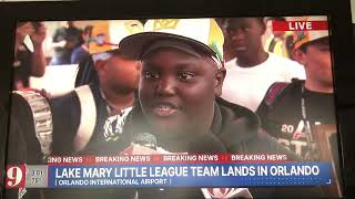 World champion lake Mary little league returns to Orlando.. CONGRATS BOYS!!! Well deserved!!