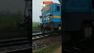 Honking WAG 7 passes away in rain 👮🌧️#shorts #india #train #viral #monsoon