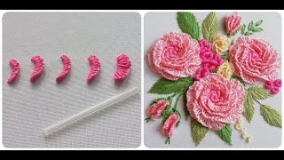 МК. Объемная вышивка. Наборный стежок на трубочку. Volume embroidery. Set stitch on the tube.