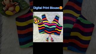 Most demanding blouse design😍 Crochet work/ Digital Print/Sleeveless blouse pattern❣️