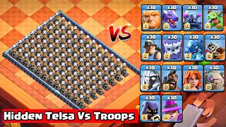 200+ Hidden Tesla Vs All Troops Challenge Who Will Winner | Clash Of Clans