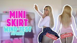 4K WIND TEST IN MINI SKIRTS!! 🤭😈