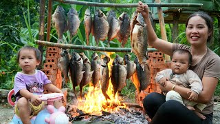 Harvest giant fish - make smoked fish, preserve fish - cook food for pigs