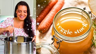 BETTER than store bought veggie stock | Healthy cooking with me 🥕🧅