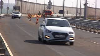 Выезд-заезд керченский мост.Подготовка к 3 слою асфальтобетона.