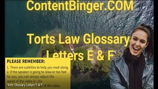 Most Important Legal Key Terms: Torts- Letters E & F