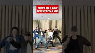 Ateez's San & Mingi withSB19 Ken & Josh Bouncy dance #sb19 #ateez #bouncy