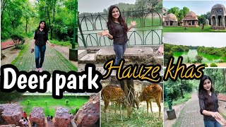 barish ke pani se lake puri bhar gyi😀|Hauze khas village Dear park