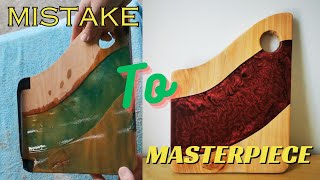 Mistake to Masterpiece: Saving a Resin Charcuterie board from Disaster- Epoxy & Woodworking Tutorial